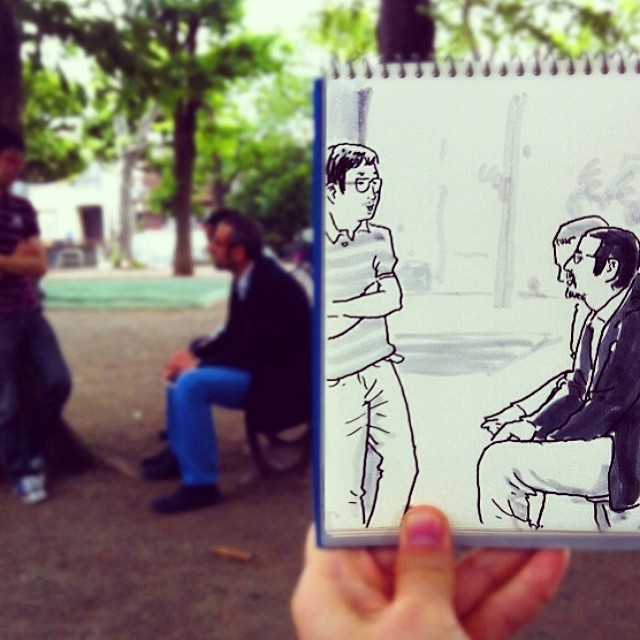 WOW - Seniman ini jadikan setiap orang yang ditemuinya sebagai model lukisannya © 2016 brilio.net