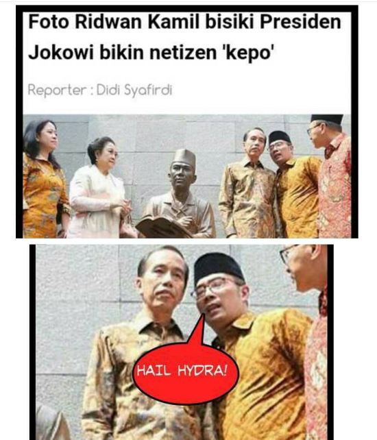 meme ridwan kamil bisiki jokowi ini bikin ngakak © 2016 brilio.net