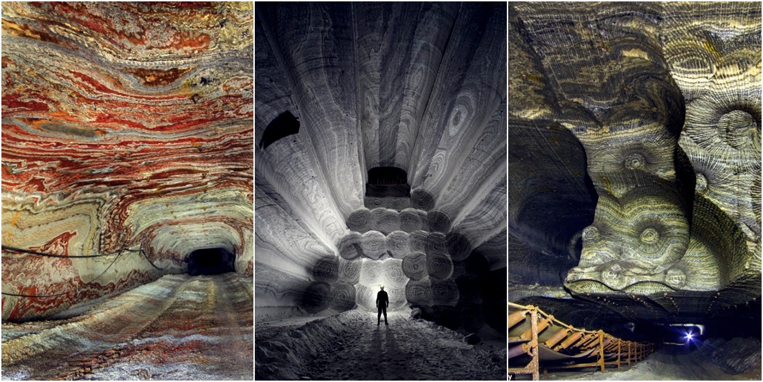 10 Foto keindahan bekas tambang garam, dindingnya warna-warni!