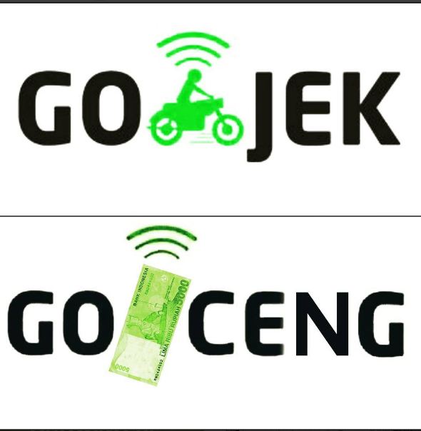 meme pelesetan gojek  © 2016 brilio.net