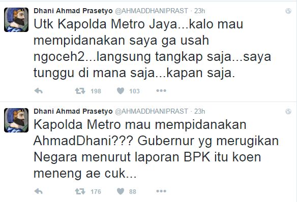 Ahmad Dhani tantang Kapolda Metro Jaya, ada apa ya?