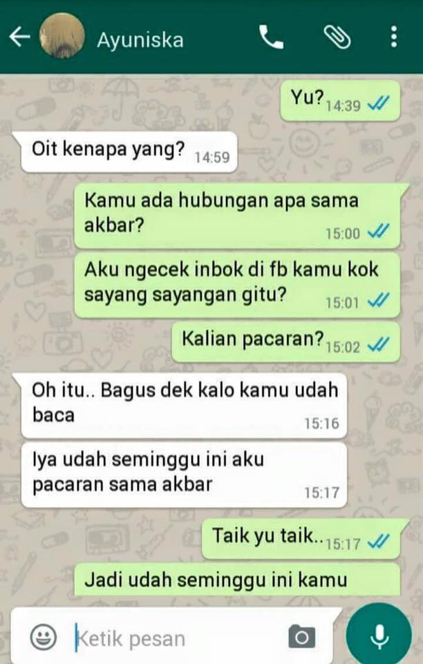 penyesalan baru datang setelah p-acar ditikung teman 1-14 © 2016 brilio.net