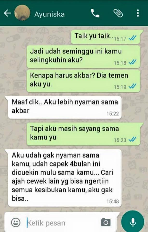 penyesalan baru datang setelah p-acar ditikung teman 1-14 © 2016 brilio.net