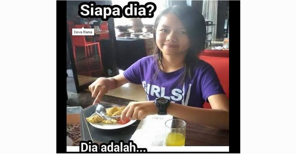 Foto gadis imut makan ini bikin geger netizen, kamu kenal nggak?