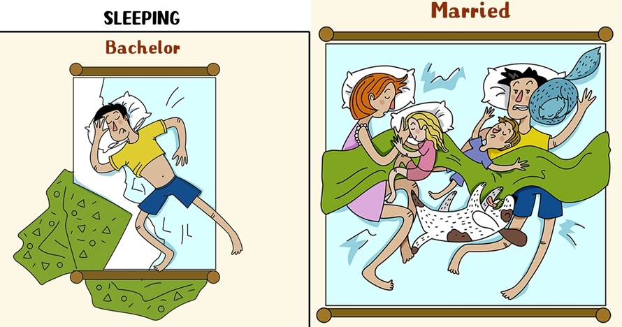 10 Ilustrasi perubahan hidup cowok sebelum dan sesudah menikah