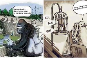 16 Ilustrasi dunia paralel ini sindir keserakahan manusia, miris!