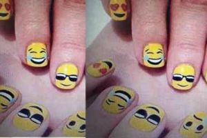 Ekspresikan mood kamu lewat nail art emoji, lucu!