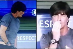 Kelakuan pelatih Jerman saat melawan Ukraina ini bikin ngakak!