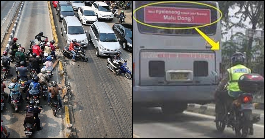 12 Kelakuan orang terobos jalur TransJakarta, sanksi tegas itu perlu!