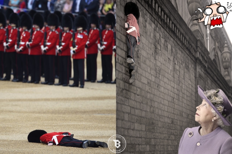 16 Foto editan kocak 'prajurit pingsan' di ulang tahun Ratu Inggris!
