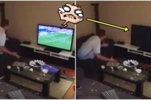 Video pria yang dijahili istrinya saat nonton Euro ini bikin ngakak!
