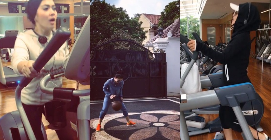 5 Gaya olahraga Syahrini yang mewah dan manja, berkeringat nggak ya?