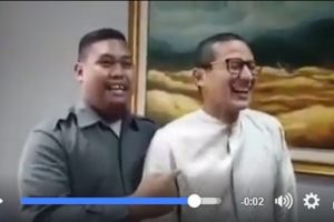 Sandiaga Uno tertawa ketika didoakan 'si ajudan pribadi', kenapa ya?