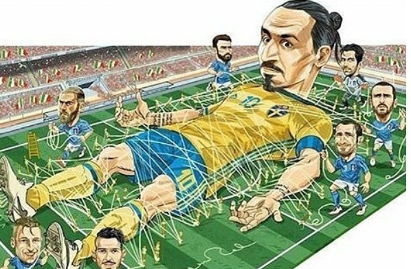 Kocak, konon inilah yang bikin Ibrahimovic tak berkutik lawan Italia