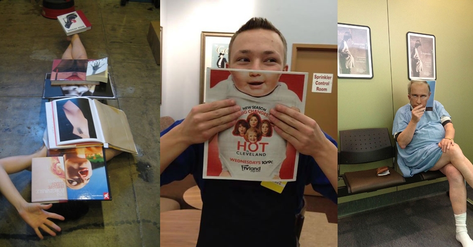 14 Foto gabungan orang dan buku ini lucu banget, kamu mau coba? 