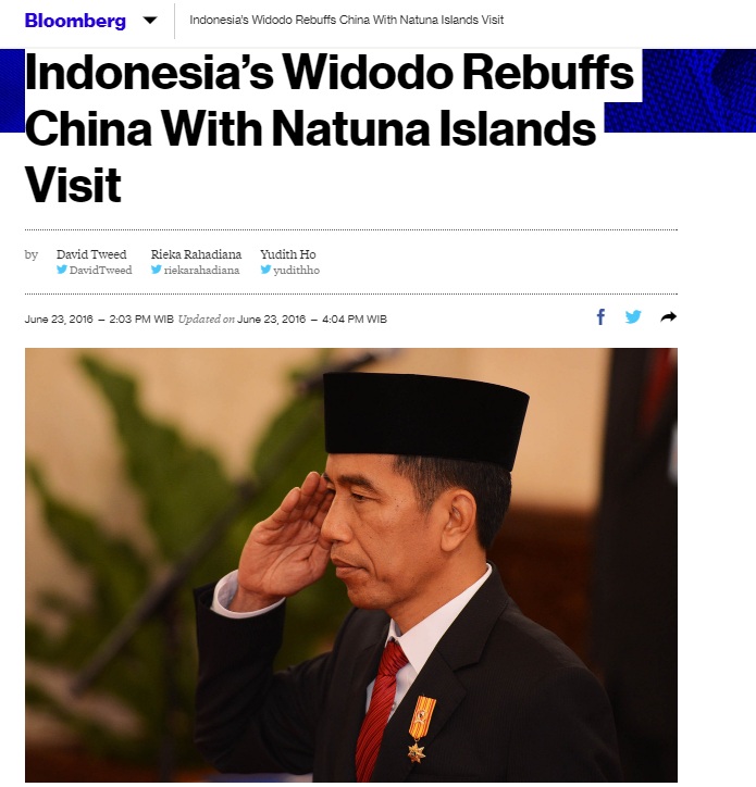 Kunjungan Jokowi ke Natuna mendapat perhatian luas media asing