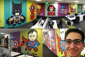 Pria ini dekor dinding kantor pakai 9.000 sticky notes, hasilnya wow!