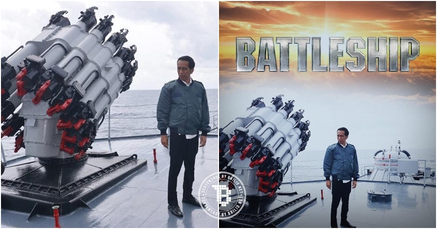 4 Editan foto kunjungan Presiden Jokowi ke Natuna, ala film populer!