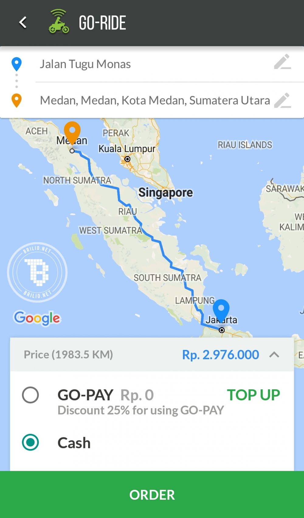 tarif gojek kalau kamu pesan dari jakarta sampai merauke © 2016 brilio.net tarif gojek kalau kamu pesan dari jakarta sampai merauke © 2016 brilio.net