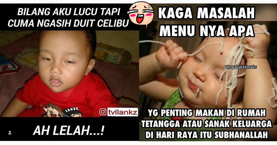 10 Meme tingkah anak kecil waktu lebaran bikin ngakak! 