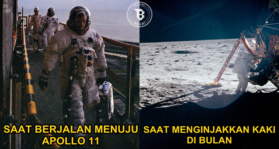 10 Foto langka detik-detik Neil Armstrong menginjakkan kaki di bulan