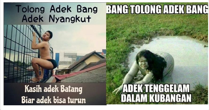 10 Meme 'bang tolongin adek bang' ini geli-geli gimana gitu!