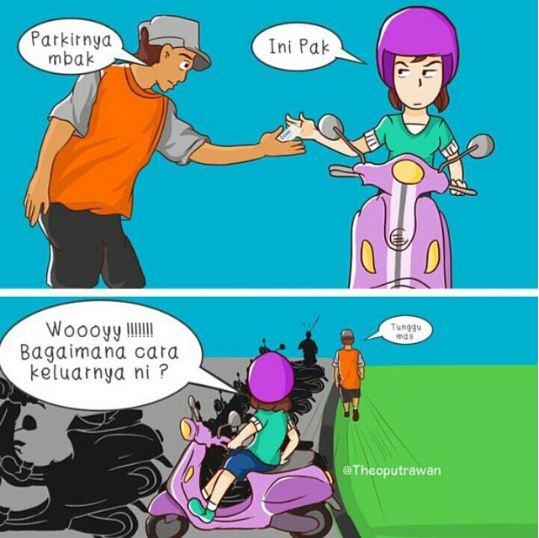 Obrolan kocak dengan tukang parkir 1-11 © 2016 brilio.net Obrolan kocak dengan tukang parkir 1-11 © 2016 brilio.net