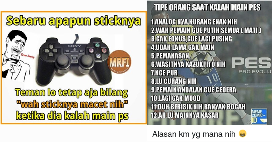 10 Meme kocak alasan orang saat kalah main game, kelakuan siapa ini?