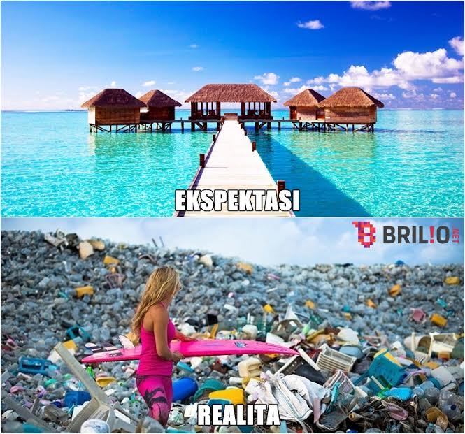 15 Foto ekspektasi vs realita ini bukti liburan tak pasti bikin happy