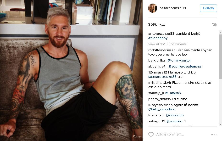 Rambut Messi dicat pirang, seperti apa ya penampilannya sekarang? 