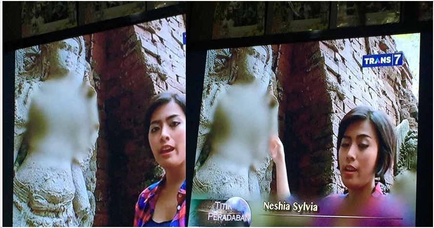 Netizen dibikin ngakak, patung bersejarah juga kena sensor TV