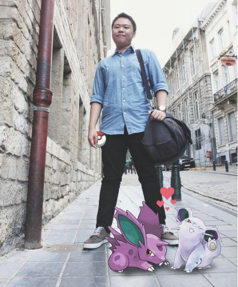 foto editan pria dengan monster pokemon © 2016 brilio.net