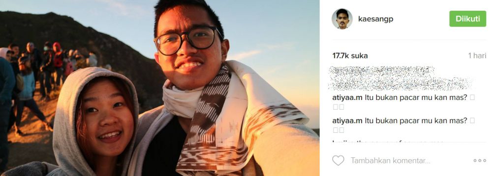 Kaesang selfie merangkul cewek di Gunung Ijen, netizen patah hati