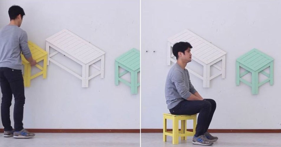 Kursi ini bisa berubah seketika dari 2D jadi 3D, wow ajaib!