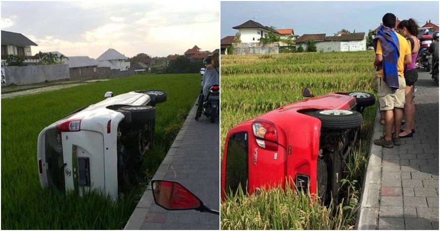 Aneh tapi nyata, di jalan ini kendaraan banyak yang 'nyemplung' sawah