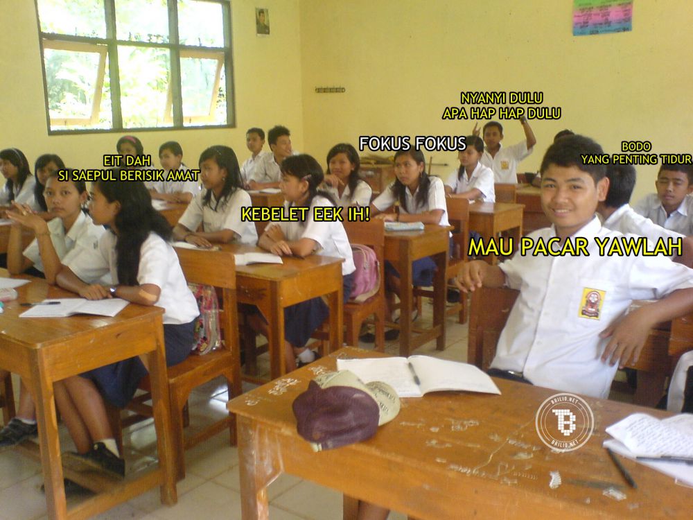 pelesetan obrolan di kelas 1-16 © 2016 brilio.net