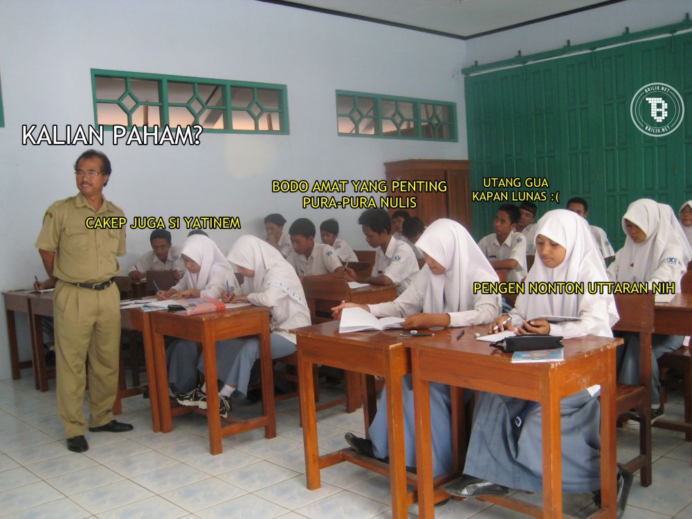 pelesetan obrolan di kelas 1-16 © 2016 brilio.net