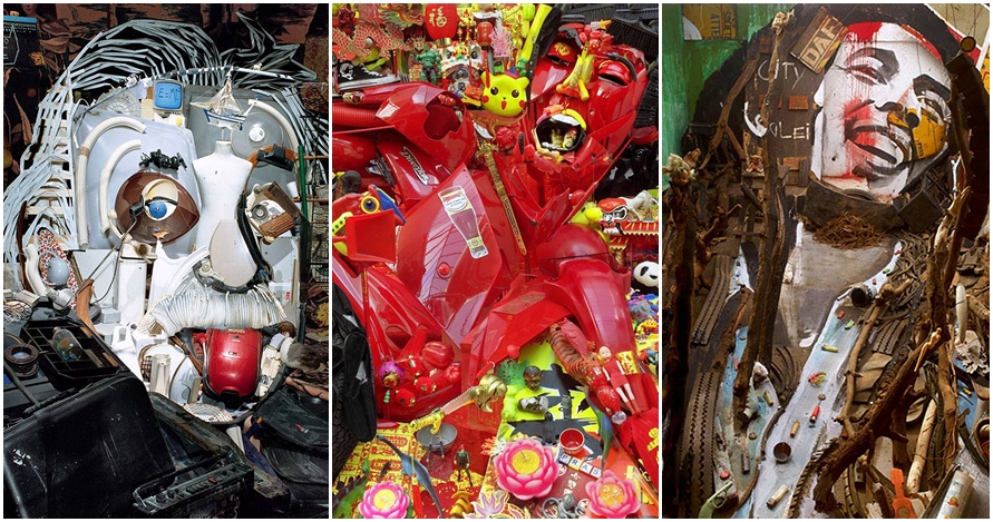 25 Karya seni mirip tokoh-tokoh terkenal ini dibuat dari sampah, wow!