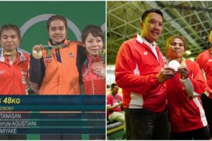4 Foto aksi Sri Wahyuni, peraih medali pertama Indonesia di Olimpiade!