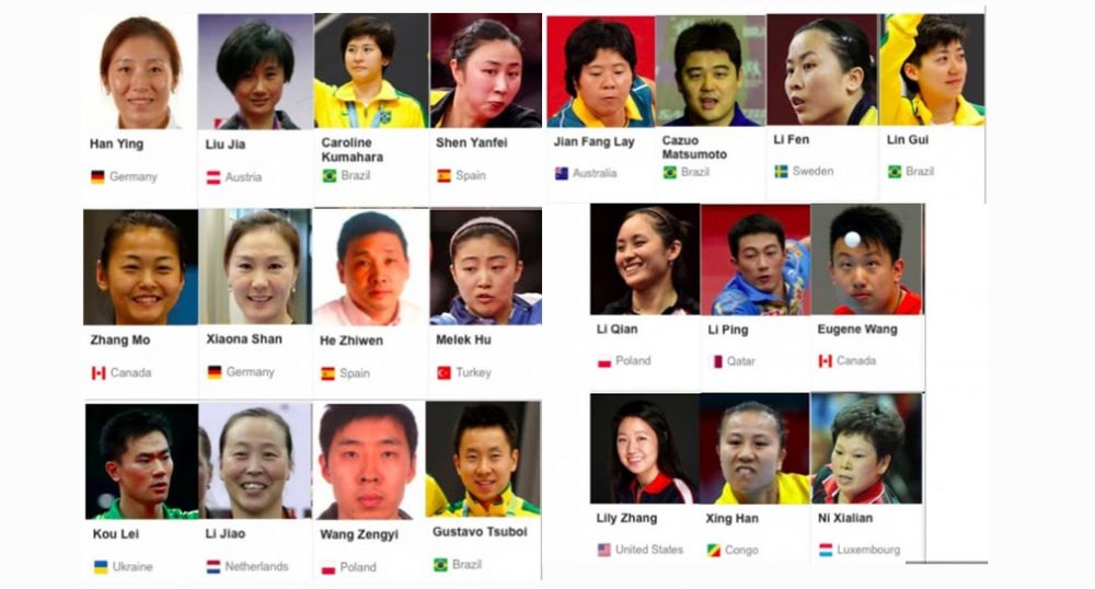 Atlet tenis meja dari berbagai negara ini semua kelahiran China, wow!