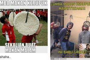 14 Meme 'lomba makan kerupuk Agustusan' ini kocak, bikin ngakak terus!
