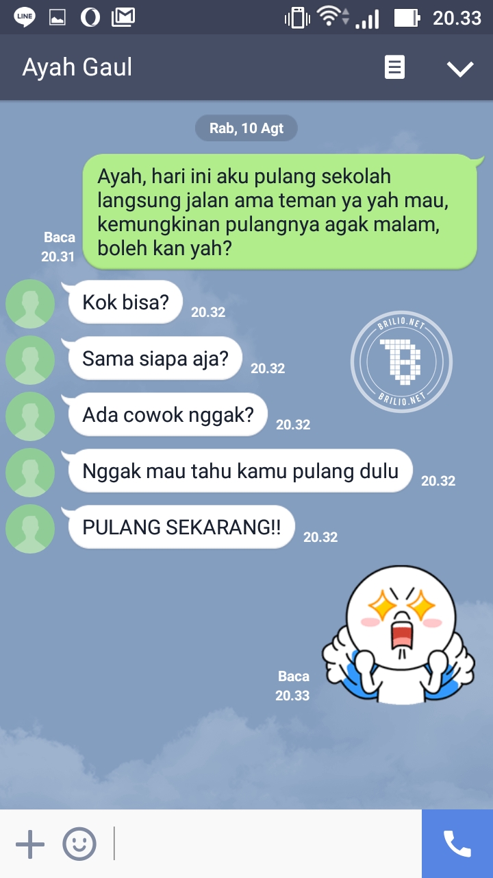 line ayah dan anak © 2016 brilio.net