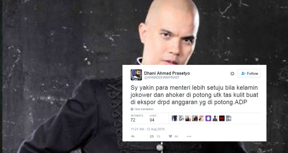 Cuitan 'potong burung' Ahmad Dhani kembali menuai kontroversi