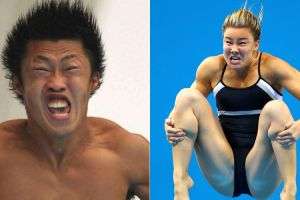 Ekspresi 15 atlet loncat indah ini kocak banget, semangat banget ya