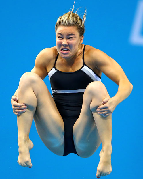 Ekspresi 15 atlet loncat indah ini kocak banget, semangat banget ya