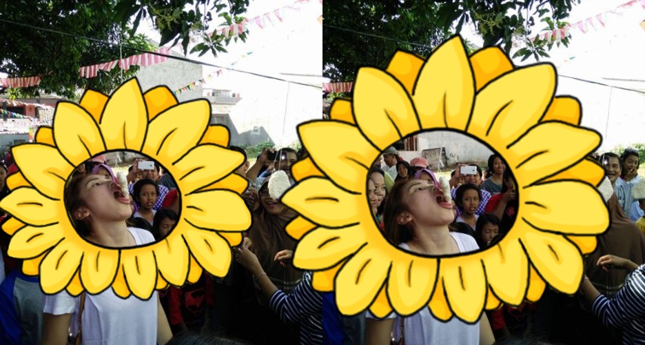Foto Ayu Ting Ting lomba makan kerupuk ini bikin netizen salah fokus