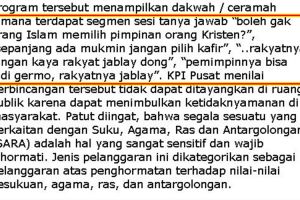 KPI tegur isi acara Damai Indonesiaku di TV One, duh kenapa ya?