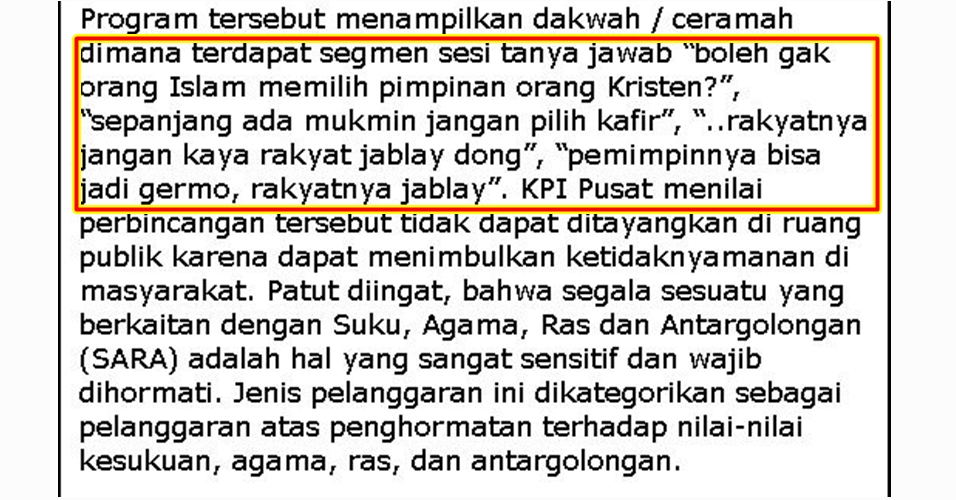 KPI tegur isi acara Damai Indonesiaku di TV One, duh kenapa ya?