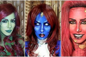 25 Foto keajaiban makeup bikin wajah persis tokoh komik, wow abis..