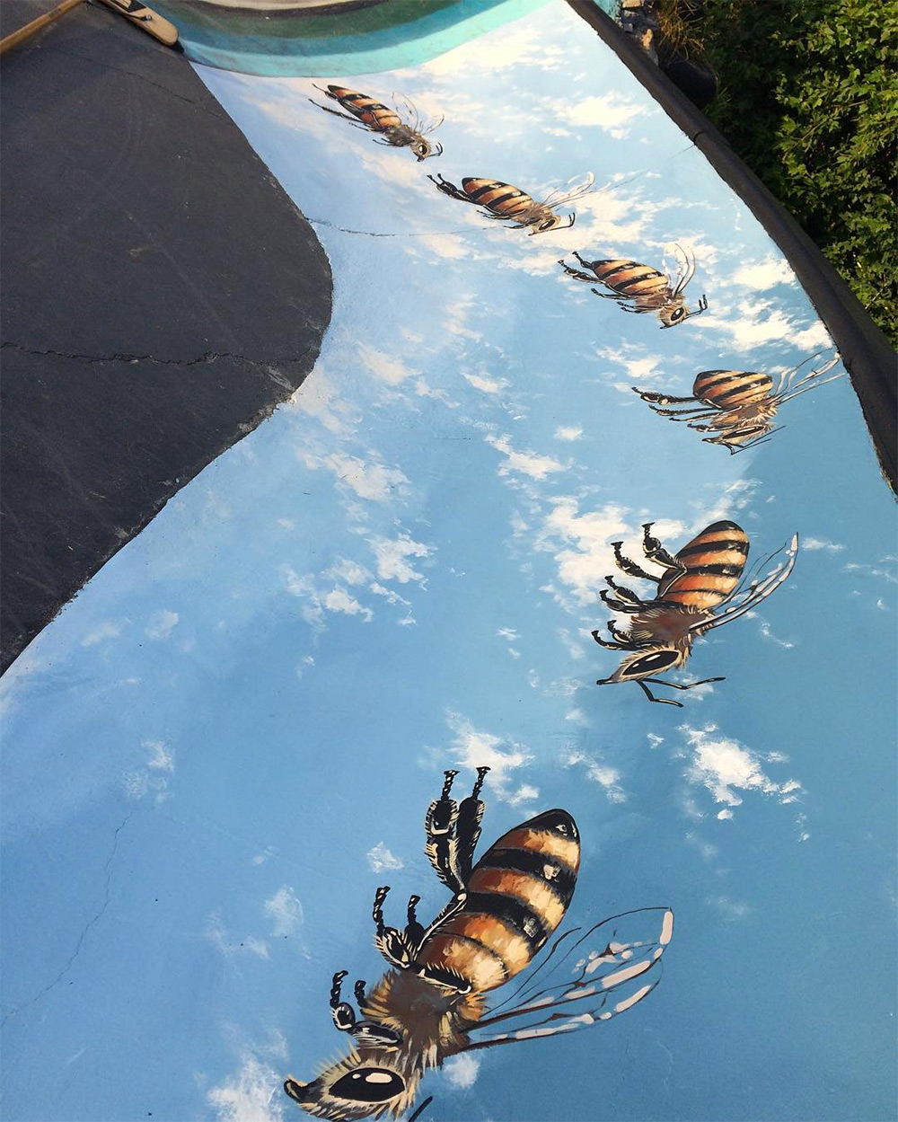 Misi pria bikin lukisan lebah madu di tembok berbagai negara ini mulia